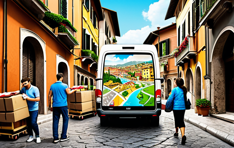 Global E-Commerce in Italy**

"A vibrant scene depicting the flow of e-commerce in Italy. A modern Italian family is gathered around a tablet, looking at products from around the world. Delivery trucks with Italian logos weave through picturesque Italian streets. The background features a subtle world map. Fully clothed, appropriate content, safe for work, professional illustration, perfect anatomy, natural proportions, family-friendly."

**