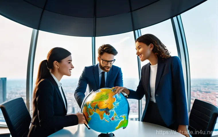무역업무자격증시험 - **Global Trade Strategist Team**
    A diverse team of five young professionals (three women, two me...