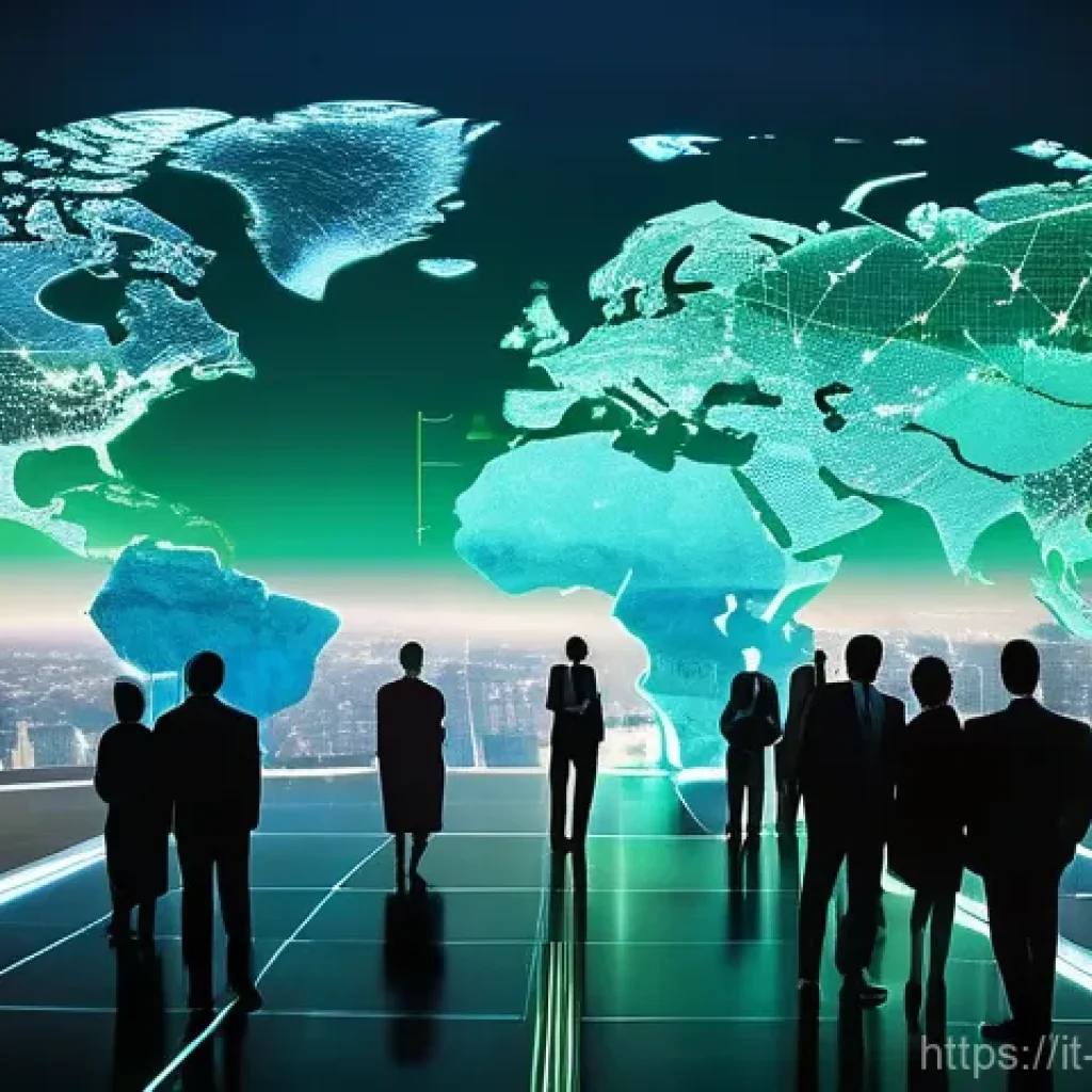 무역업계실무경험 - **Image Prompt: Global Sustainable Commerce Network**
A dynamic, high-angle view of a bustling, ...