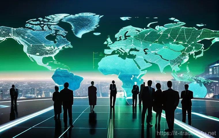무역업계실무경험 - **Image Prompt: Global Sustainable Commerce Network**
A dynamic, high-angle view of a bustling, ...