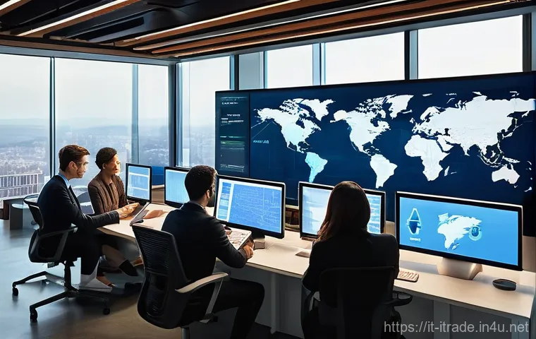 국제무역인턴십기회 - **Prompt 1: Global Collaboration in a Dynamic Office**
"A diverse group of young professionals, ...