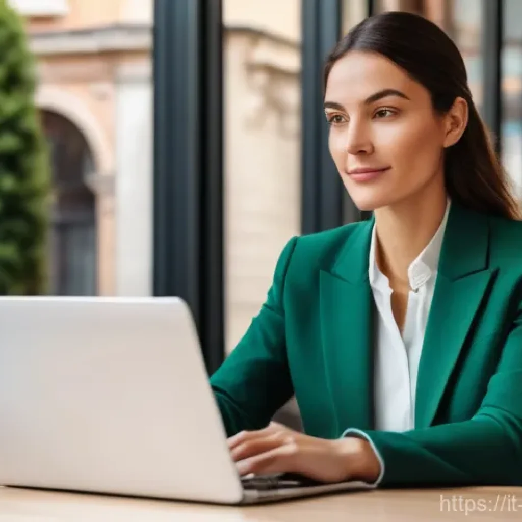 무역업무효율화기법 - **Prompt: "Streamlined Italian Business Operations"**
    A happy and focused Italian female entrepr...