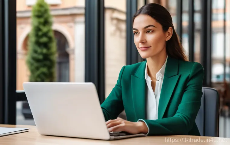 무역업무효율화기법 - **Prompt: "Streamlined Italian Business Operations"**
    A happy and focused Italian female entrepr...