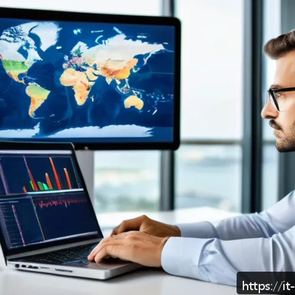 무역관련자격증 - A professional international trade specialist in a modern office setting, studying detailed customs ...