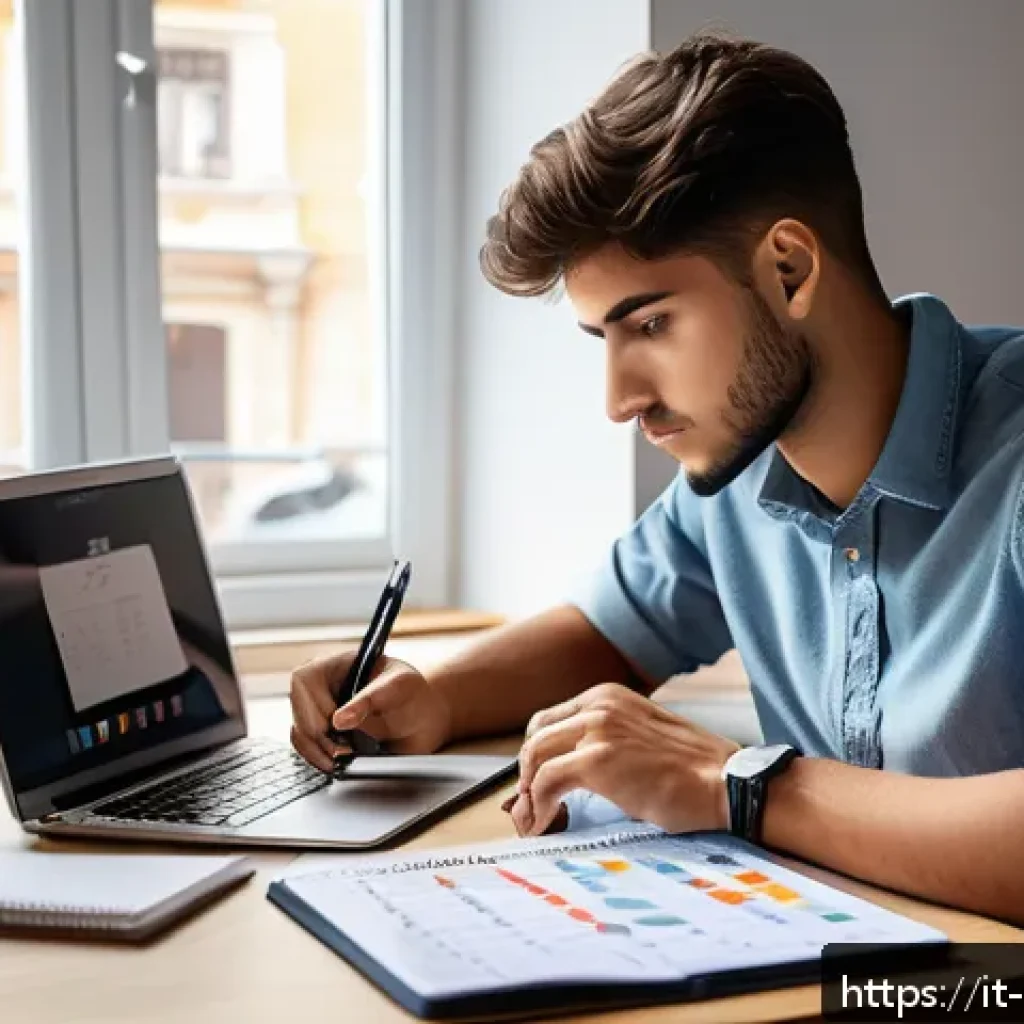 국제무역자격증필기시험 - A focused Italian university student studying international trade at a modern desk with a weekly cal...