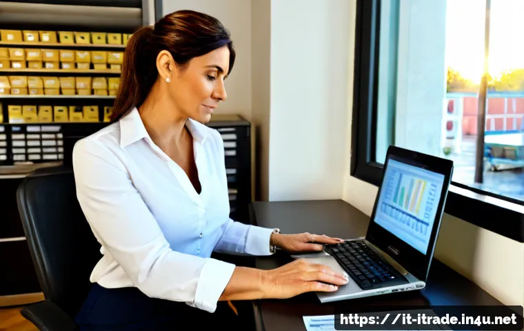 무역업계연봉 - Photorealistic Italian import-export professional in a modern Milan office, confident middle-aged wo...